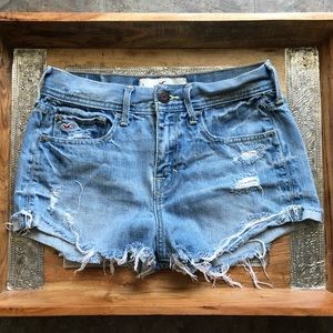 Hollister Distressed Denim Jean Shorts Frayed 5 27